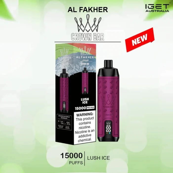 ALFAKHER CROWN BAR – LUSH ICE- 15000 PUFFS