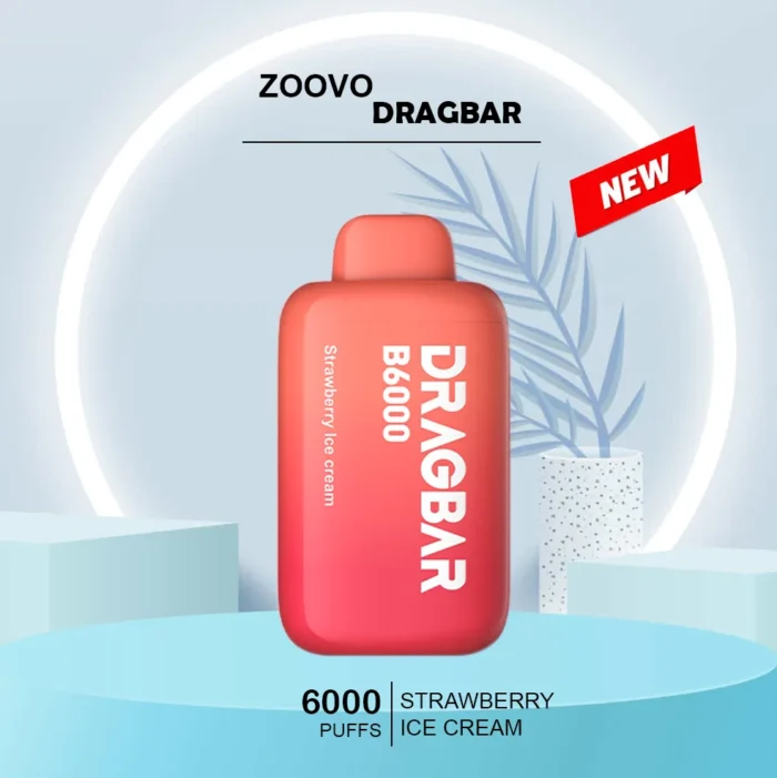 ZOOVOO DRAGBAR STRAWBERRY ICE CREAM - 6000 PUFFS