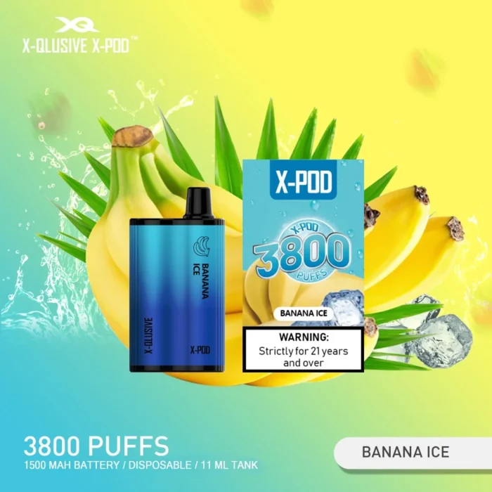 X-QLUSIVE X-POD BANANA ICE – 3800 PUFFS