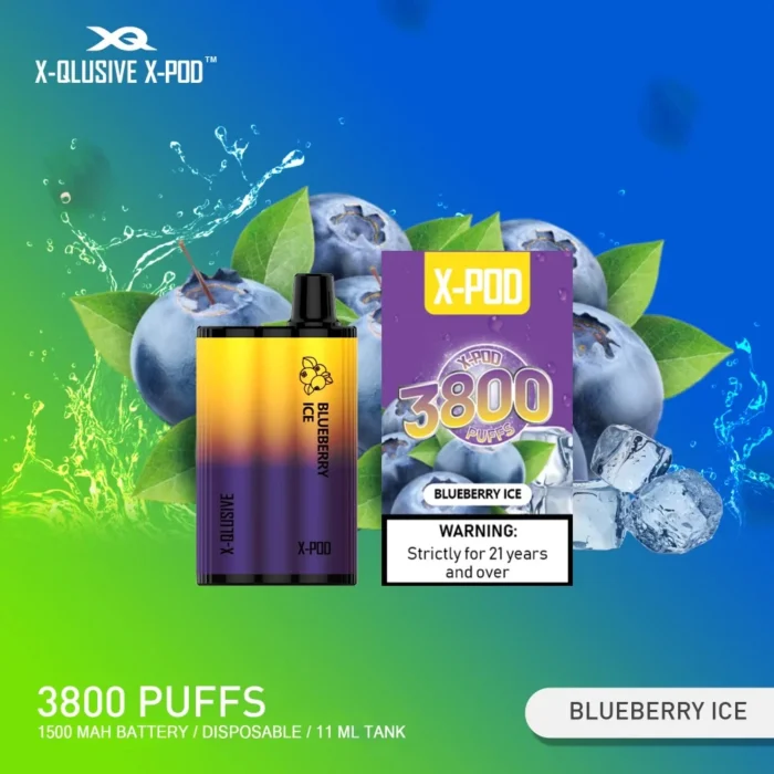 X-QLUSIVE X-POD BLUEBERRY ICE – 3800 PUFFS