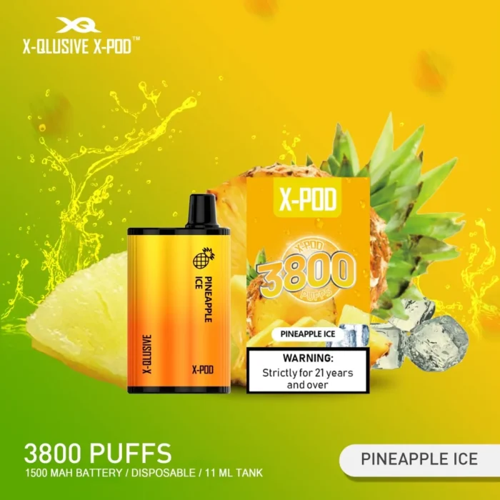 X-QLUSIVE X-POD PINEAPPLE ICE – 3800 PUFFS