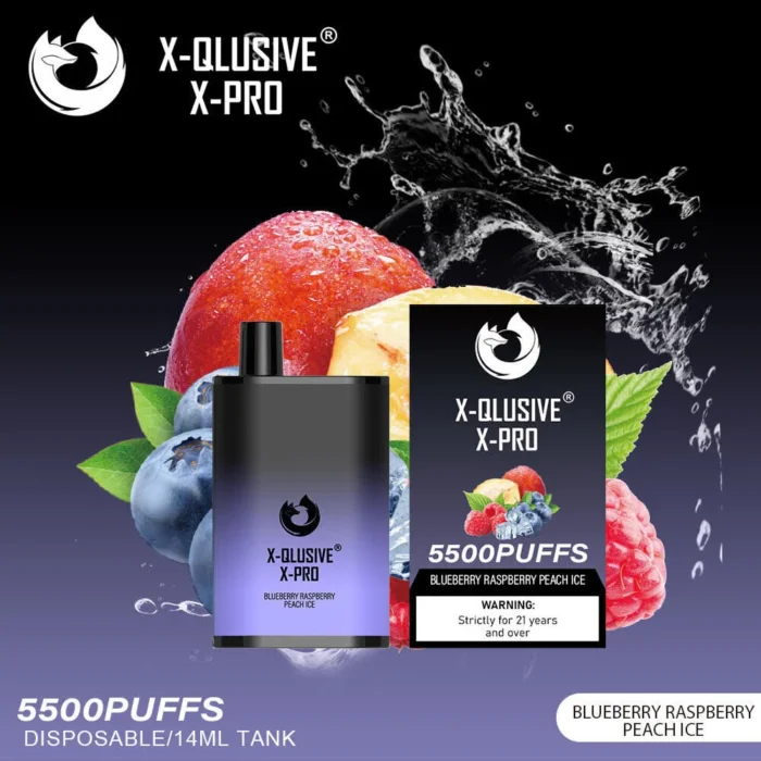 X-QLUSIVE X-PRO BLUEBERRY RASPBERRY PEACH – 5500 PUFFS