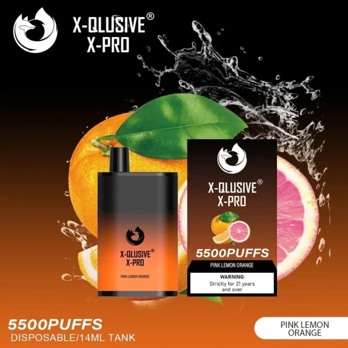 X-QLUSIVE X-PRO PINK LEMON ORANGE – 5500 PUFFS