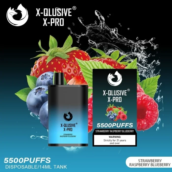 X-QLUSIVE X-PRO STRAWBERRY RASPBERRY BLUEBERRY – 5500 PUFFS